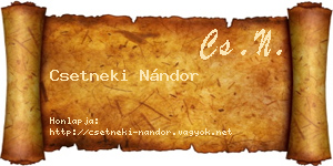 Csetneki Nándor névjegykártya
