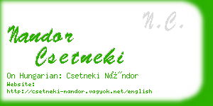 nandor csetneki business card